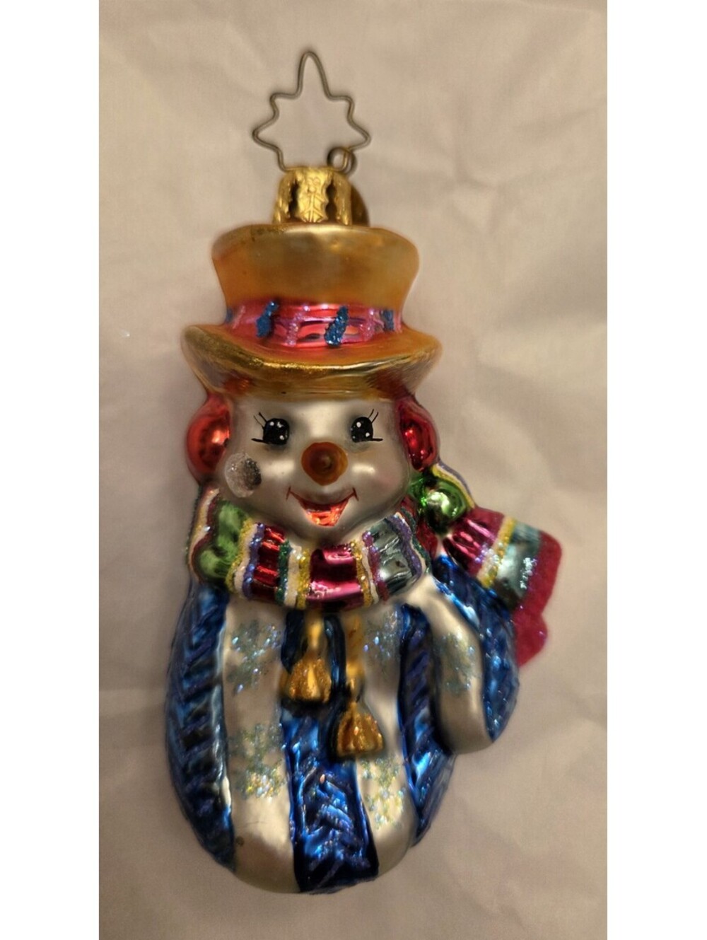 *RRare Christopher Radko Snowmittens Snowman Handpainted Handblown Glass (Male)